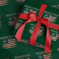 Catholic Knight Templar Crusader Cross Wrapping Paper Roll Vintage American Flag