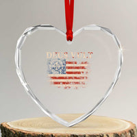 Catholic Knight Templar Crusader Cross Heart Crystal Glass Ornament Vintage American Flag