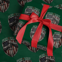 Catholic Knight Templar Crusader Wrapping Paper Roll Rertro Deus Vult American Flag