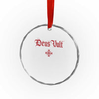 Catholic Knights Templar Cross Crystal Glass Ornament Crusader Deus Vult