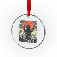 Catzilla Christmas Crystal Glass Ornament Japanese Cat Lover Kitty TS14
