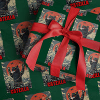 Catzilla Christmas Wrapping Paper Roll Japanese Cat Lover Kitty - Wonder Print Shop