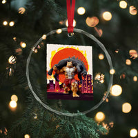 Catzilla Funny Cat Japanese Cityscape Crystal Glass Ornament - Wonder Print Shop