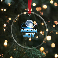 Celestial Moon Joy 2026 Crystal Glass Ornament Rocket Launch '26 Lunar Mission Celebration