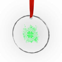 Celtic Knot Irish Shamrock Crystal Glass Ornament St Patricks Day TS02