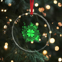 Celtic Knot Irish Shamrock Crystal Glass Ornament St Patricks Day TS02