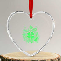 Celtic Knot Irish Shamrock Heart Crystal Glass Ornament St Patricks Day - Wonder Print Shop