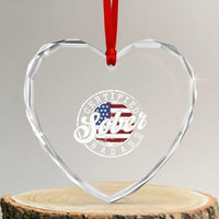 Certified Sober Badass Heart Crystal Glass Ornament Sobriety Alcohol Recovery Vintage American Flag