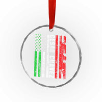 Cesar Chavez Crystal Glass Ornament American Mexican Flag Patriotic Mexico Distressed - Wonder Print Shop