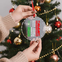 Cesar Chavez Crystal Glass Ornament American Mexican Flag Patriotic Mexico Distressed TS02