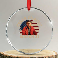 Cesar Chavez Day Crystal Glass Ornament March Holiday Hispanic Heritage American Flag