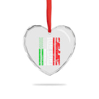 Cesar Chavez Heart Crystal Glass Ornament American Mexican Flag Patriotic Mexico Distressed - Wonder Print Shop