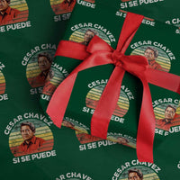 Cesar Chavez Wrapping Paper Roll Si Se Puede Mexican Hispanic Heritage Month Vintage - Wonder Print Shop