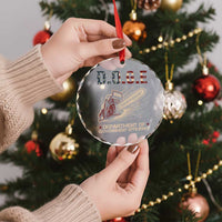 Chainsaw For Bureaucracy Crystal Glass Ornament Funny DOGE USA Flag TS02