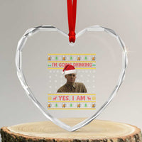 Charlie Hunnam Ed Gein Heart Crystal Glass Ornament I Am Going Drinking Yes I Am Christmas - Wonder Print Shop