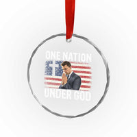 Charlie Kirk Christian Crystal Glass Ornament One Nation Under God Patriotic Faith - Wonder Print Shop