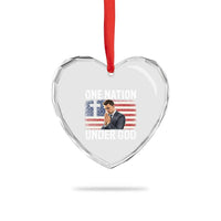 Charlie Kirk Christian Heart Crystal Glass Ornament One Nation Under God Patriotic Faith - Wonder Print Shop