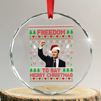 Charlie Kirk Christmas Crystal Glass Ornament Freedom To Say Merry Christmas - Wonder Print Shop