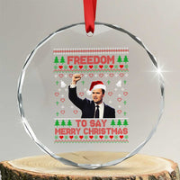 Charlie Kirk Christmas Crystal Glass Ornament Freedom To Say Merry Christmas TS14