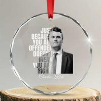 Charlie Kirk Crystal Glass Ornament Free Speech Memorial Tribute TS10