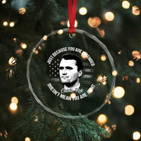 Charlie Kirk Crystal Glass Ornament Free Speech Retro USA Flag TS10