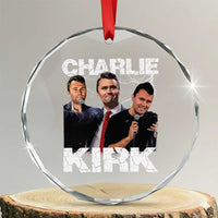 Charlie Kirk Crystal Glass Ornament Freedom Speech A True Patriot Tribute Bootleg TS10