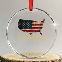 Charlie Kirk Crystal Glass Ornament Great American Patriot USA Flag TS10