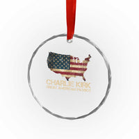 Charlie Kirk Crystal Glass Ornament Great American Patriot USA Flag TS10
