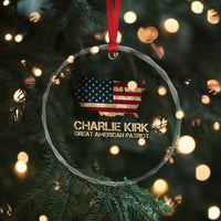 Charlie Kirk Crystal Glass Ornament Great American Patriot USA Flag TS10