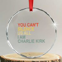 Charlie Kirk Crystal Glass Ornament Retro You Cant Silence Us All - Wonder Print Shop