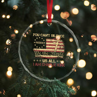 Charlie Kirk Crystal Glass Ornament You Cant Silence Us All Retro American Flag Cross - Wonder Print Shop