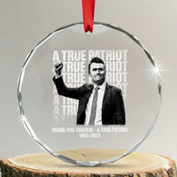 Charlie Kirk Freedom Crystal Glass Ornament Vintage A True Patriot Patriotic American TS10
