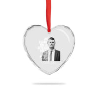 Charlie Kirk Heart Crystal Glass Ornament Free Speech Memorial Tribute - Wonder Print Shop