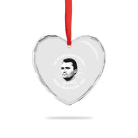 Charlie Kirk Heart Crystal Glass Ornament Free Speech Retro USA Flag - Wonder Print Shop