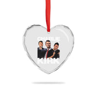 Charlie Kirk Heart Crystal Glass Ornament Freedom Speech A True Patriot Tribute Bootleg - Wonder Print Shop