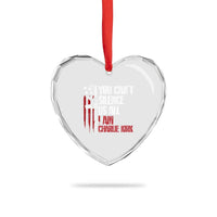 Charlie Kirk Heart Crystal Glass Ornament You Cant Silence Us All USA Flag - Wonder Print Shop