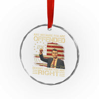 Charlie Kirk Memorial Crystal Glass Ornament Freedom Commemorative USA Flag Tribute TS10