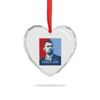 Charlie Kirk Tribute Heart Crystal Glass Ornament Freedom Hope Memorial 1993 2025 - Wonder Print Shop