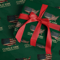Charlie Kirk Wrapping Paper Roll Great American Patriot USA Flag - Wonder Print Shop