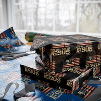 Charlie Kirk Wrapping Paper Roll Its All About Jesus  USA Flag Patriotic Christian - Wonder Print Shop