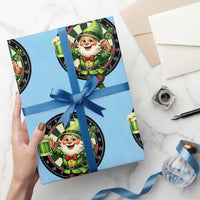 Cheerful Gnome Playing Darts Wrapping Paper Roll St Patricks Day Gift