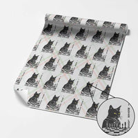 Chess Lover Wrapping Paper Roll I Never Lose Either I Win Or I Learn Elegant Cool Cat