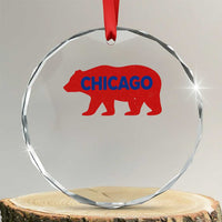 Chicago Baseball Crystal Glass Ornament Vintage Distressed Illinois City Pride Baseball Lover