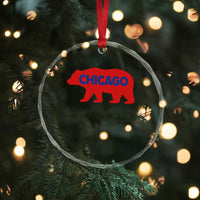 Chicago Baseball Crystal Glass Ornament Vintage Distressed Illinois City Pride Baseball Lover
