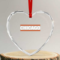 Chicago Heart Crystal Glass Ornament Classic Retro City Illinois IL Lake Michigan Midwest Pride - Wonder Print Shop