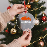 Chicago Skyline Football Graphic Crystal Glass Ornament Bold Windy City Fan Art for Game Days - Wonder Print Shop