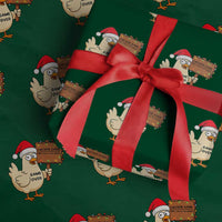 Chicken Game Christmas Wrapping Paper Roll Funny Do Not Look At The Chicken - Wonder Print Shop