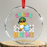 Chicks Dig Me Crystal Glass Ornament Funny Easter Chick