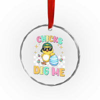 Chicks Dig Me Crystal Glass Ornament Funny Easter Chick