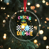 Chicks Dig Me Crystal Glass Ornament Funny Easter Chick